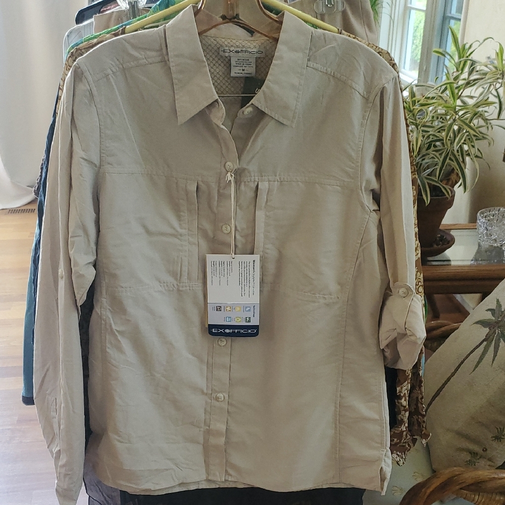 Exofficio Light Tan Button-Up Shirt